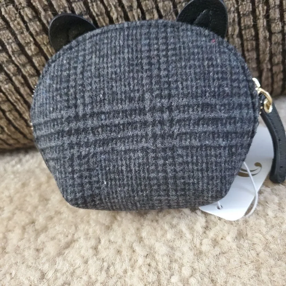 Black and gray puppy dog change purse coin purse